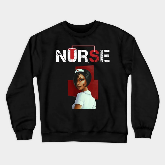 Womens RN CNA LPN Nurse Gifts Black Nurses T-Shirt Crewneck Sweatshirt by RoseKinh